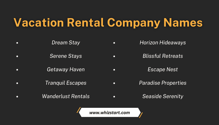 Vacation Rental Company Names