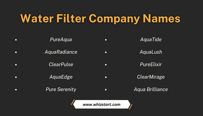 Water Filter Company Names