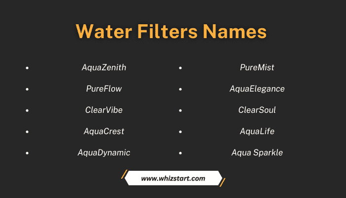 Water Filters Names