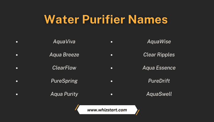 Water Purifier Names