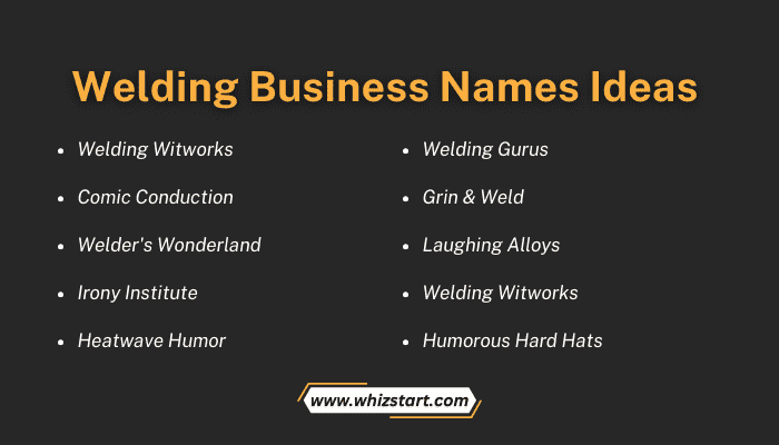 Welding Business Names Ideas