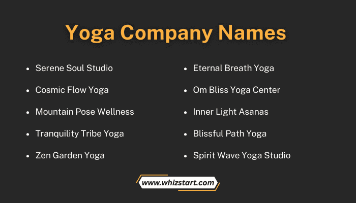 Yoga Company Names