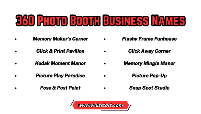 360 Photo Booth Business Names