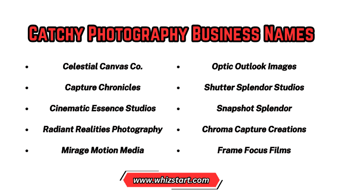 Catchy Photography Business Names