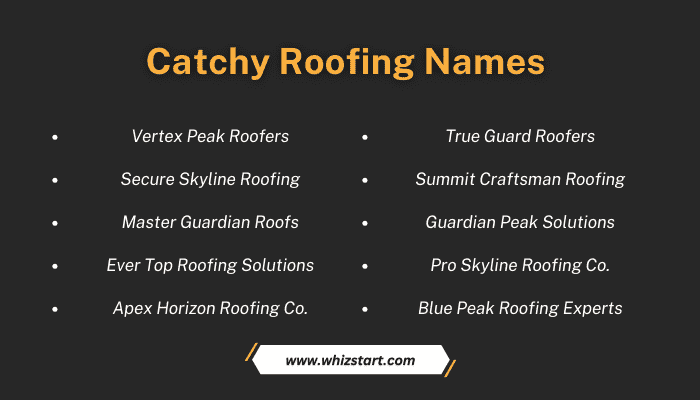 Catchy Roofing Names