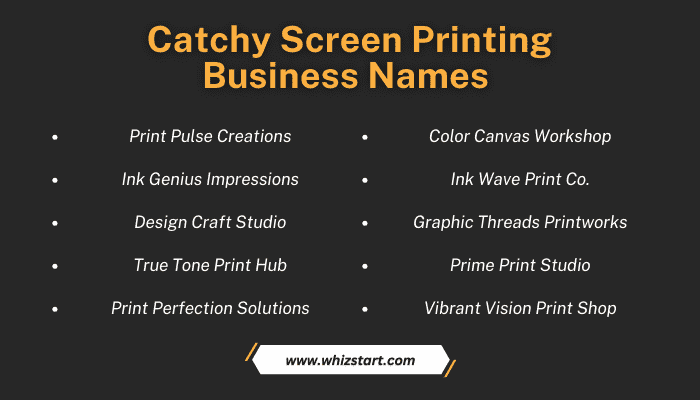 Catchy Screen Printing Business Names
