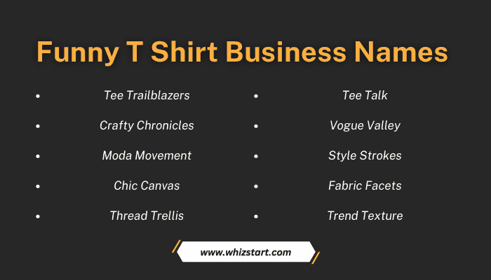 Funny T Shirt Business Names