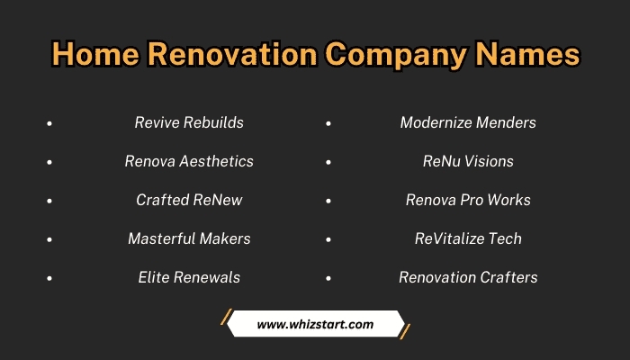 Home Renovation Company Names