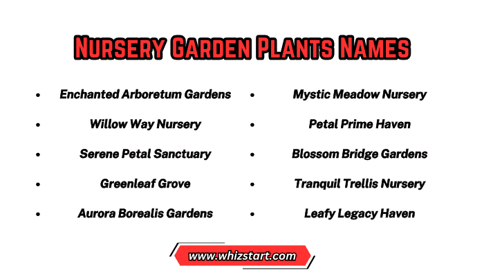 Nursery Garden Plants Names