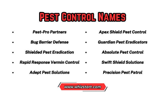 Pest Control Names