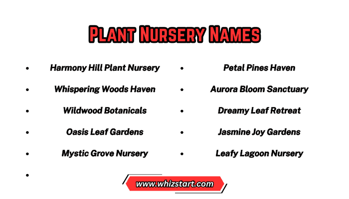 Plant Nursery Names