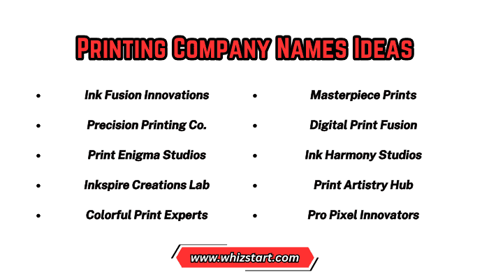 Printing Company Names Ideas