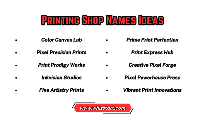Printing Shop Names Ideas