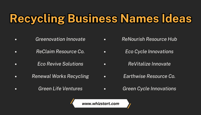 Recycling Business Names Ideas