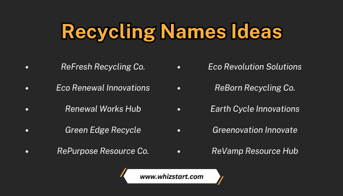Recycling Names Ideas