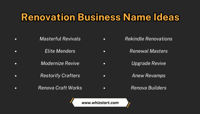 Renovation Business Name Ideas