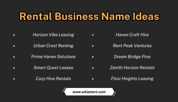 Rental Business Name Ideas