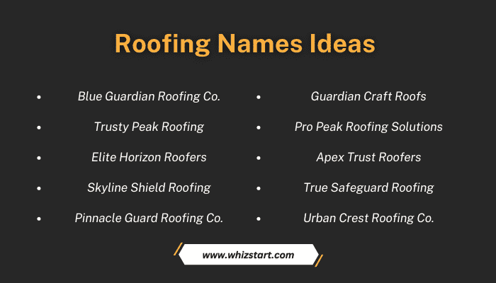 Roofing Names Ideas