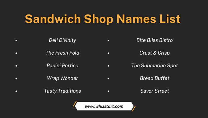 Sandwich Shop Names List