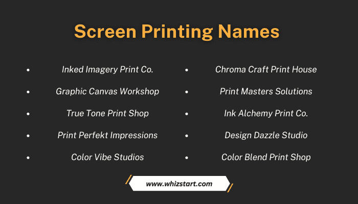Screen Printing Names