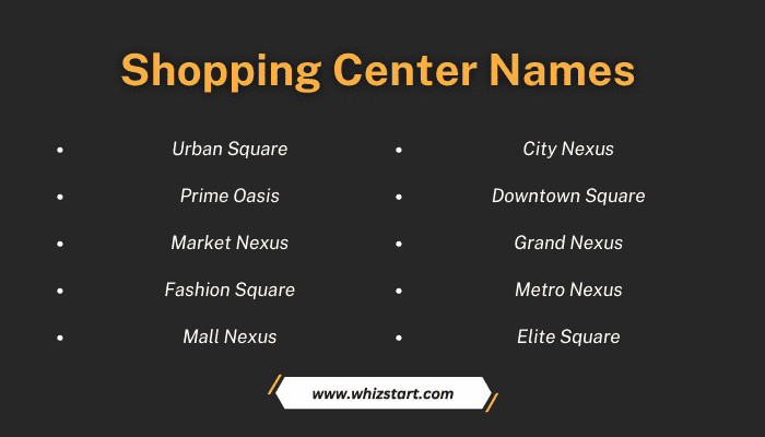 Shopping Center Names