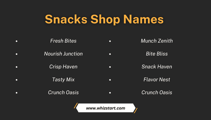 Snacks Shop Names