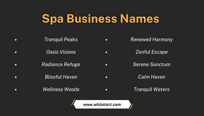 Spa Business Names