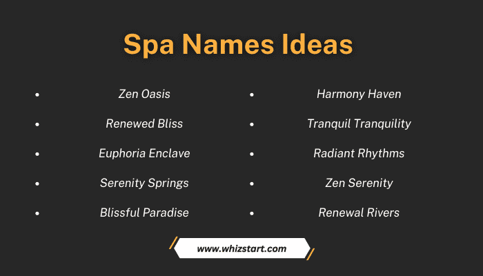 Spa Names Ideas