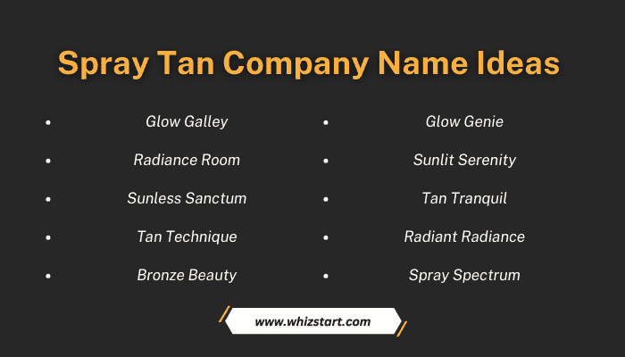 Spray Tan Company Name Ideas