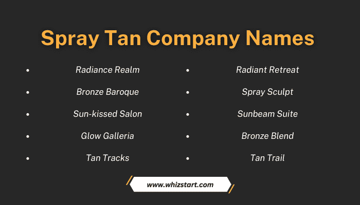 Spray Tan Company Names