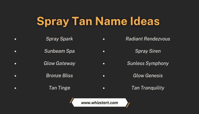 Spray Tan Name Ideas