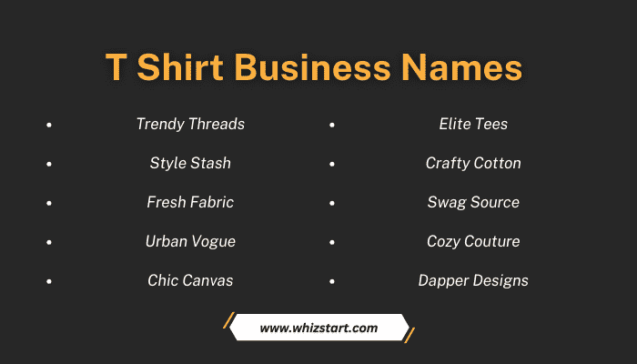 T Shirt Business Names