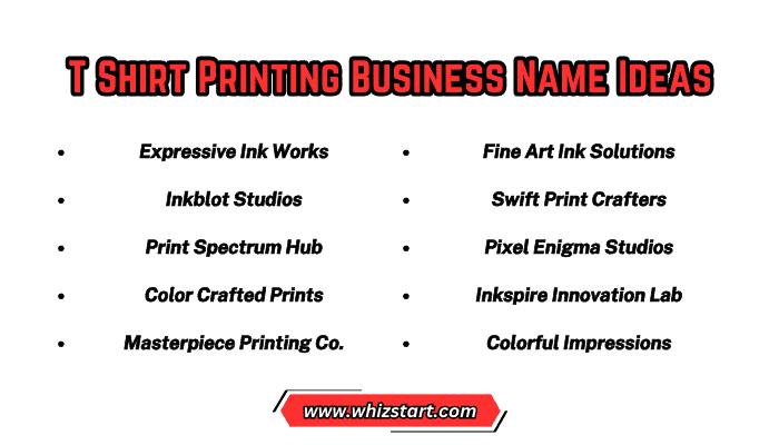 T Shirt Printing Business Name Ideas