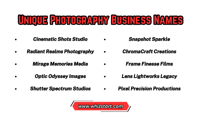 Unique Photography Business Names