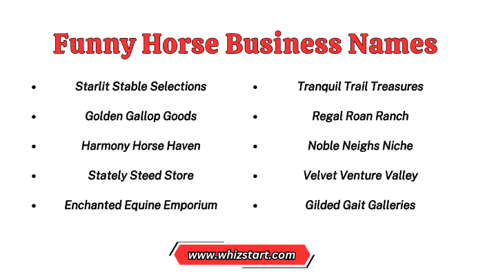 Funny Horse Business Names