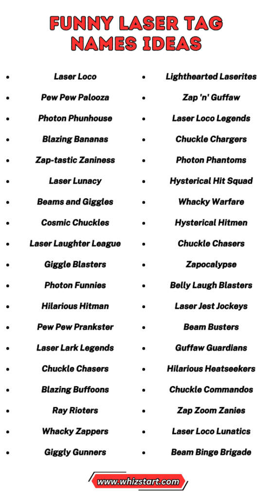 687+ Funny Laser Tag Company Names List and Suggestions! Whiz Start