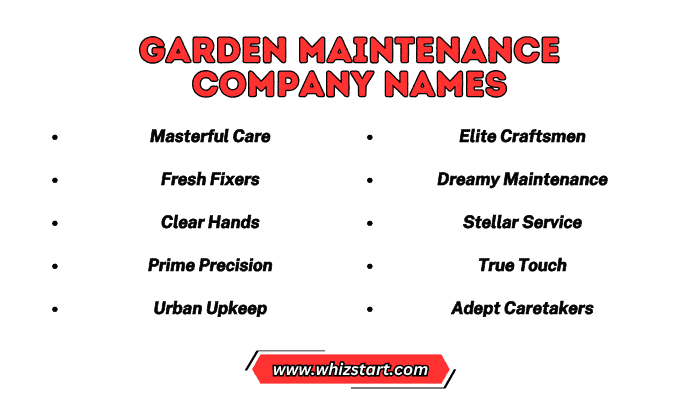 Garden Maintenance Company Names