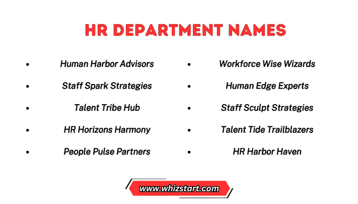 HR Department Names
