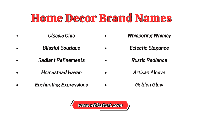 Home Decor Brand Names