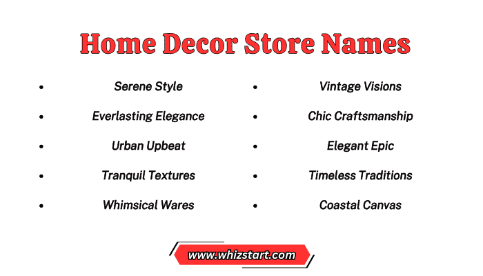 Home Decor Store Names