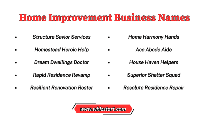 Home Improvement Business Names
