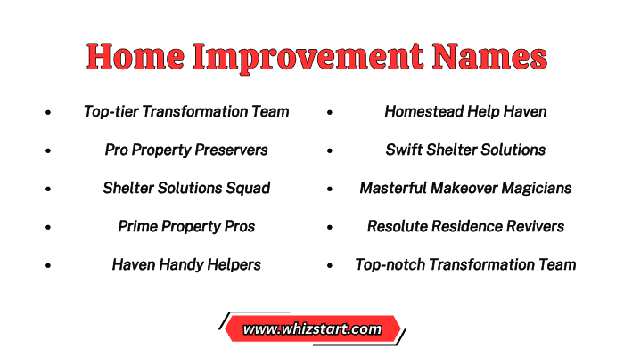 Home Improvement Names