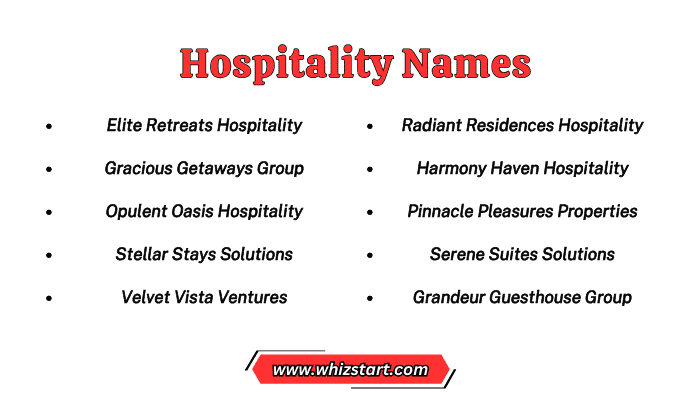 Hospitality Names