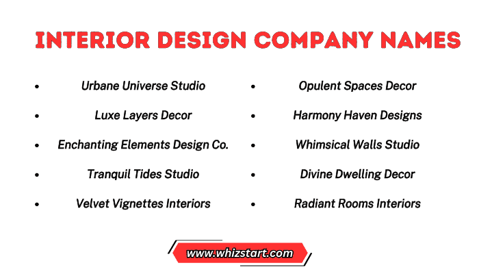 Interior Design Company Names