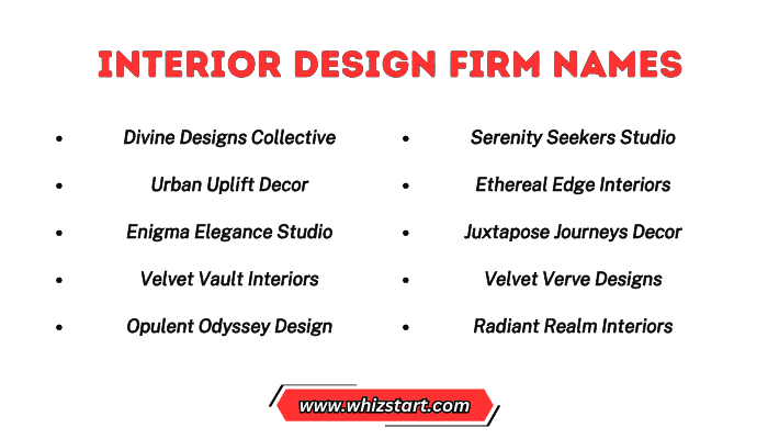 Interior Design Firm Names