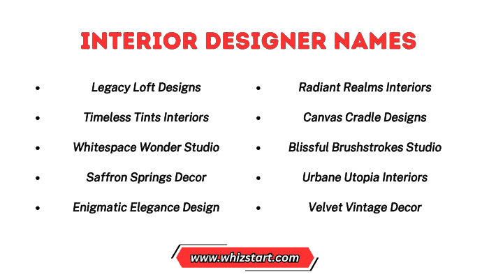 Interior Designer Names