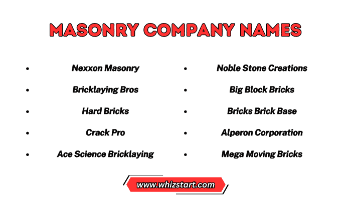 Masonry Company Names
