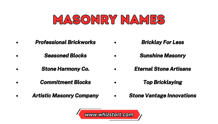 Masonry Names