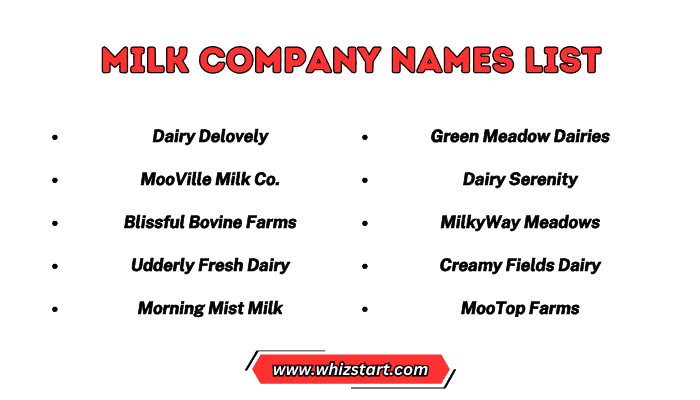 Milk Company Names List