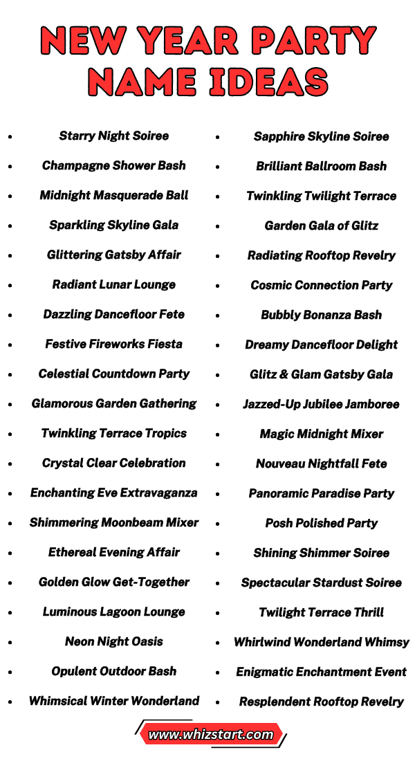New Year Party Name Ideas